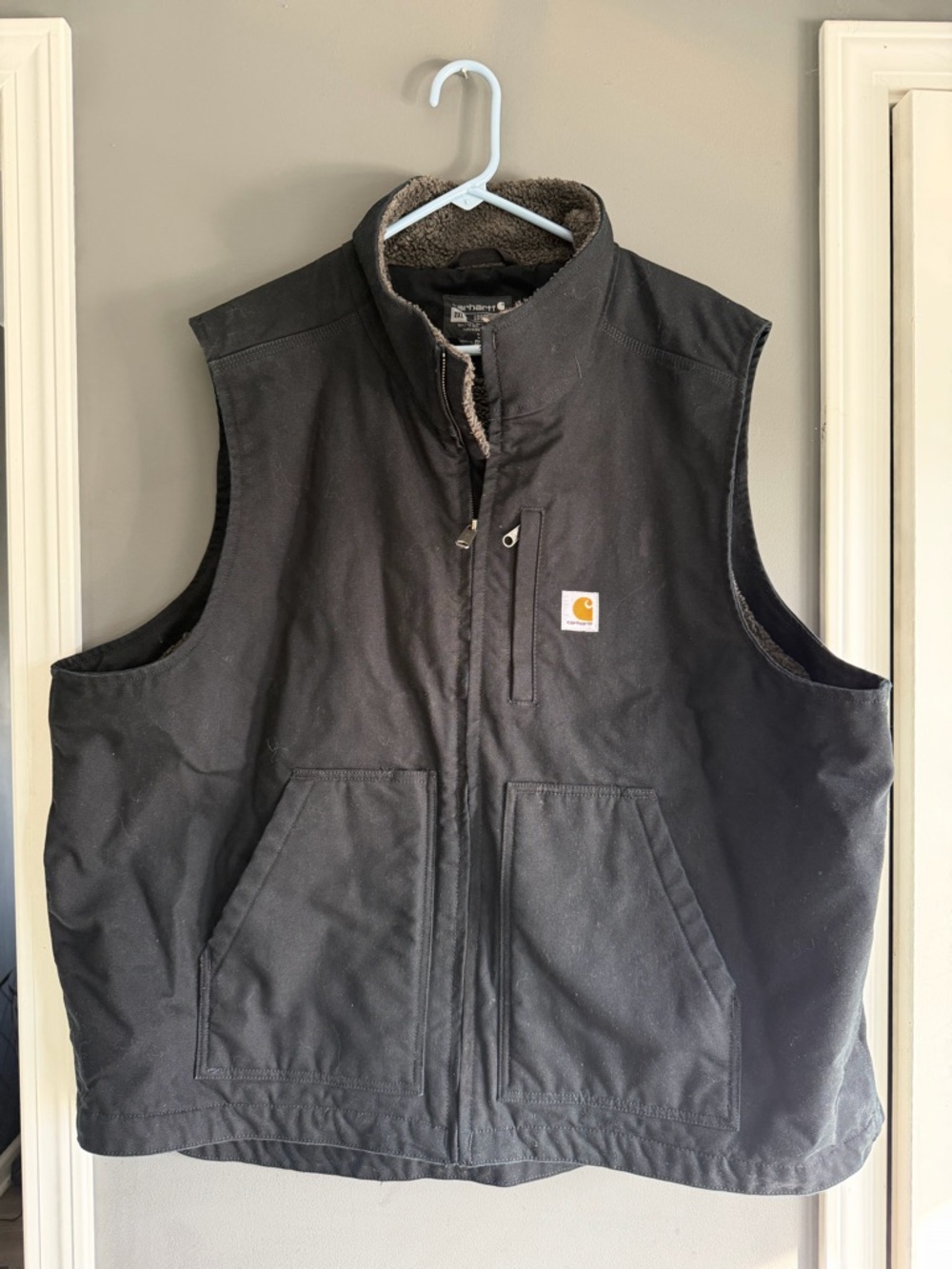 Men’s Carhartt 2XL Black Sherpa-Lined Vest